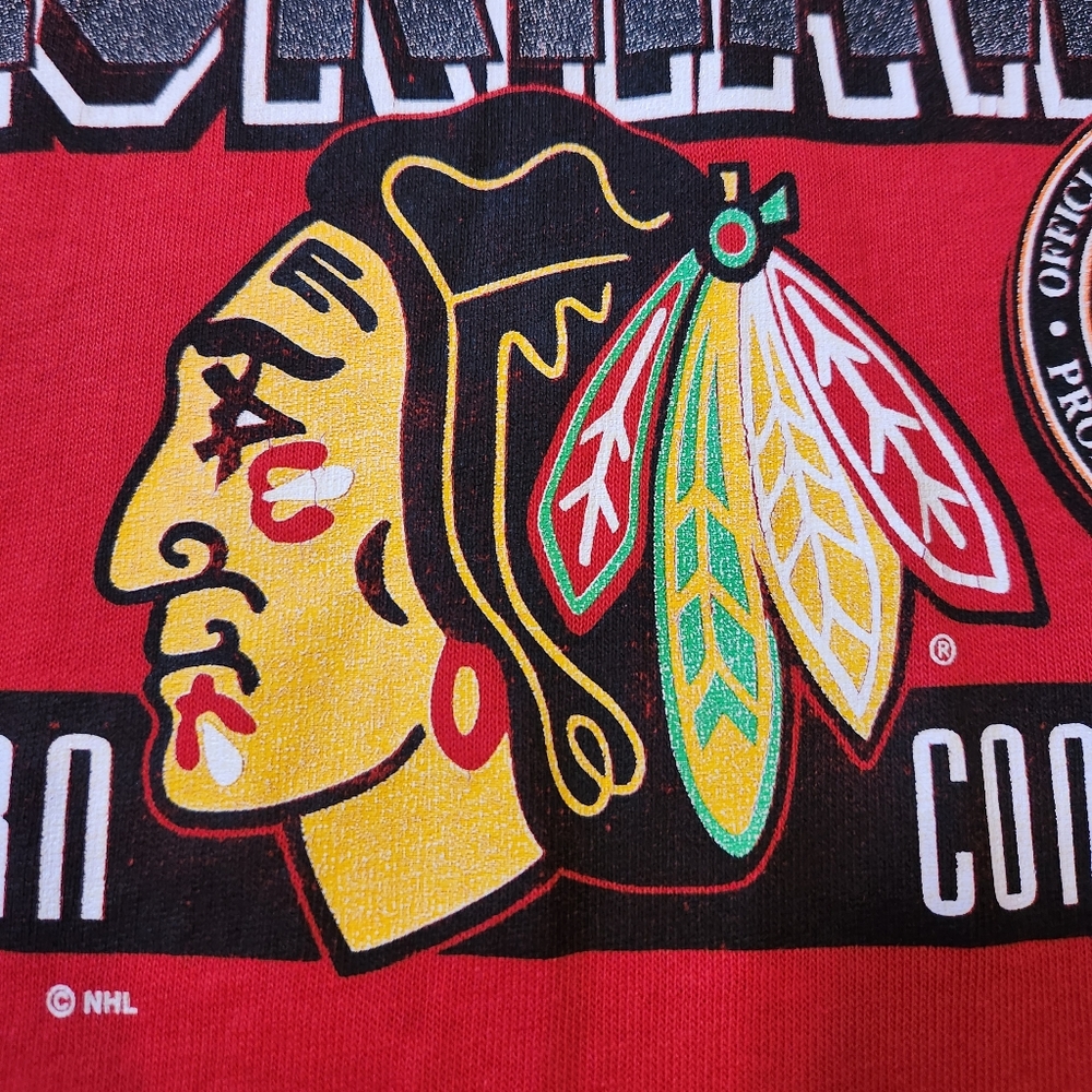 Vintage 80s NHL Chicago Blackhawks Jersey Tee Large - Picture 6 of 14